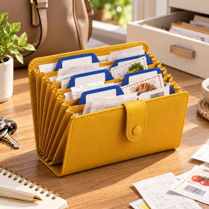 Receipt and Coupon Organizer Wallet — in use